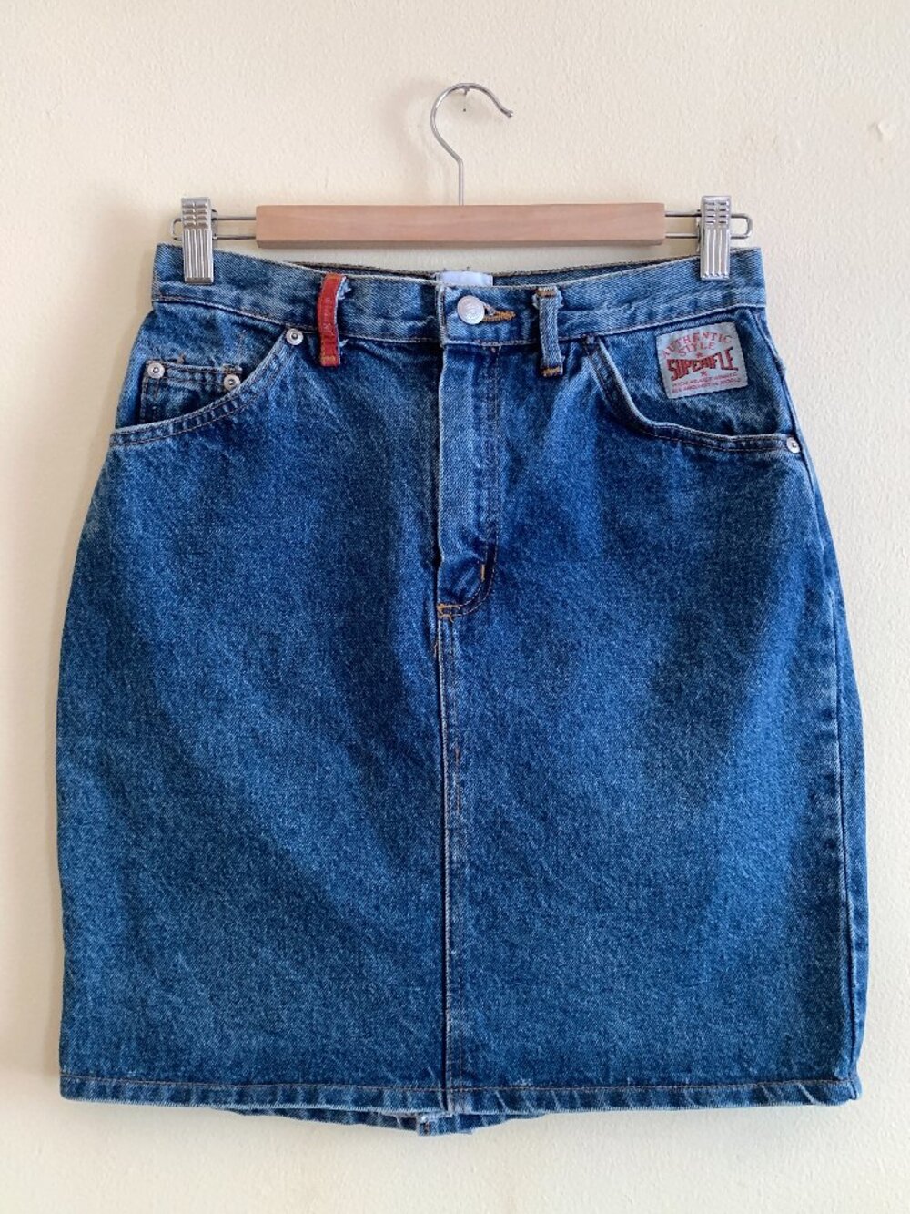 Vintage Rifle Denim Skirt High Rise 80s 90s Heritage Brand Super Rifle - Size 30